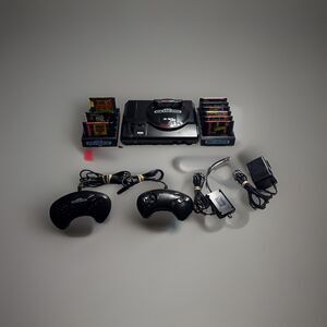 SEGA Genesis 16-Bit Console NTSC-U/C Black w/ Controller & 10 Games Sonic & More